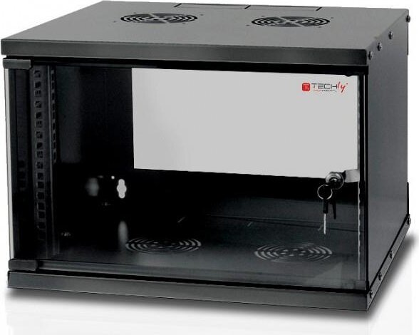 TechlyPro 19" Fali rack szekrény 6U 320mm - Fekete