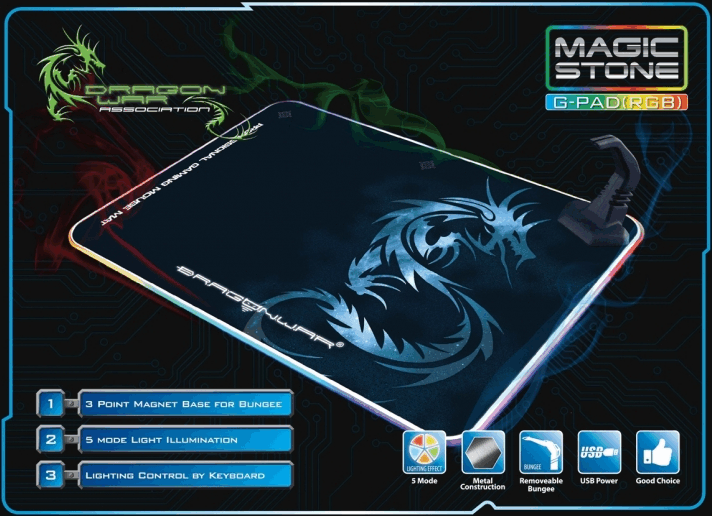 Dragon War Front Magic Stone GP-007 Gaming világító egérpad