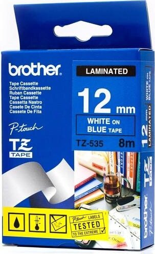 Brother TZE535 P-TOUCH Feliratozógép szalag 12mm fehér kéken