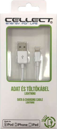 Cellect iPhone Lightning USB iPhone töltőkábel 1m Fehér