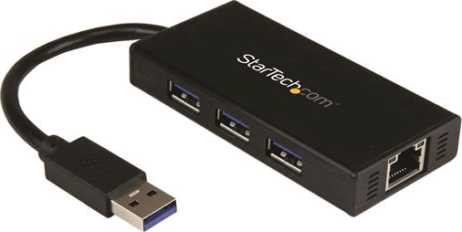 Startech ST3300GU3B USb 3.0 HUB (3 port + RJ45) - Fekete