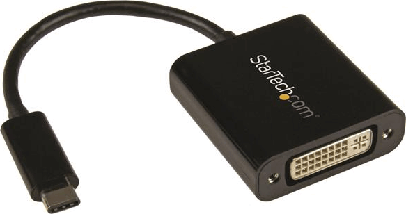 Startech USB-C apa - DVI-I anya adapter - Fekete Startech USB-C apa - DVI-I anya adapter - Fekete