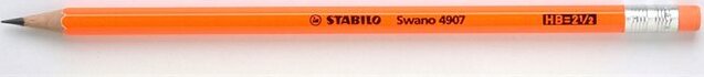 Stabilo Swano Neon Narancssárga hatszögletű "HB" Grafitceruza radírral