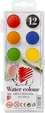 ICO Süni 22.5mm/gomb Vízfesték - 12 színű