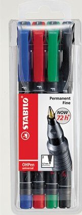 Stabilo OHPen F 0.7mm Alkoholos marker készlet 4 szín