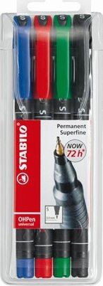 Stabilo OHPen S 0.4mm Alkoholos marker készlet 4 szín
