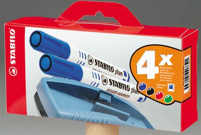 Stabilo Plan 2.5-3.5mm Táblamarker készlet 4 szín