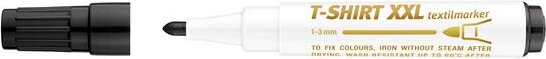 ICO XXL T-Shirt 1-3mm Textilmarker - Fekete