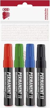 ICO Permanent 11 1-3mm Alkoholos marker készlet 4 szín