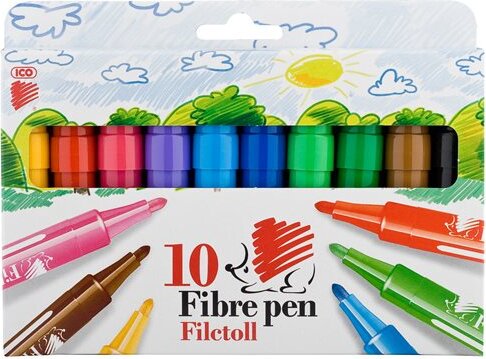 ICO Süni 1-3 mm Filctoll készlet - 10 szín