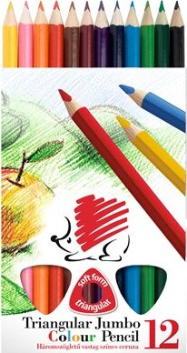 ICO Süni háromszögletű vastag Színes ceruza készlet 12db-os