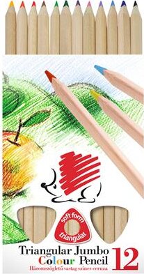 ICO Süni háromszögletű vastag Színes ceruza készlet 12db-os
