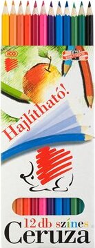 ICO Süni hatszögletű hajlékony Színes ceruza készlet 12db-os