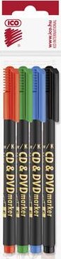 ICO 0.5mm Alkoholos marker készlet CD/DVD - 4 különböző szín (4 db)