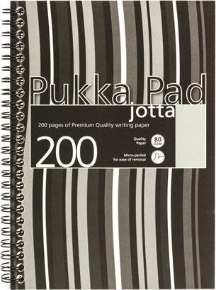 Pukka Pad Stripe Jotta 100 lapos A5 vonalas spirálfüzet - Fekete