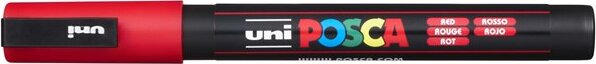 Uni Posca 0,9-1,3 mm Dekormarker - Piros