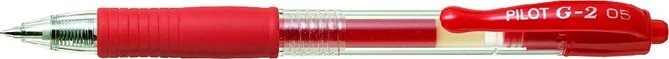Pilot G-2 nyomógombos zseléstoll - 0.25 / piros