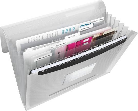 Esselte Vivida A4 6 rekeszes műanyag harmónika mappa - Fehér