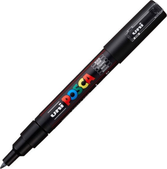 Uni Posca PC-1M 0.7mm Extra-Fine Marker - Fekete