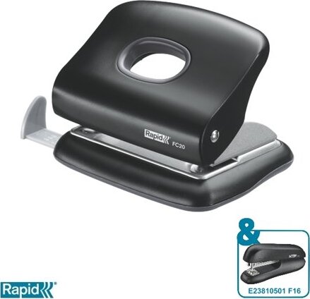 Rapid FC20 Kétlyukú 20 lap lyukasztó - Fekete Rapid FC20 Kétlyukú 20 lap lyukasztó - Fekete