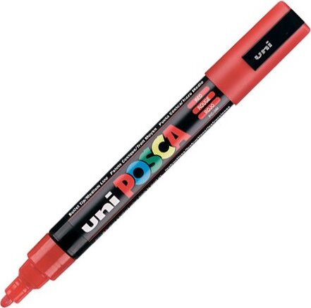 Uni Posca PC-5M Medium 1.8-2.5mm Dekormarker - Piros