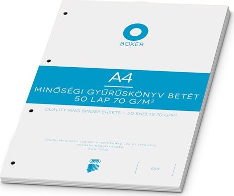 Boxer Gyűrűs könyv betétlap A5 - Négyzetrácsos (50db)