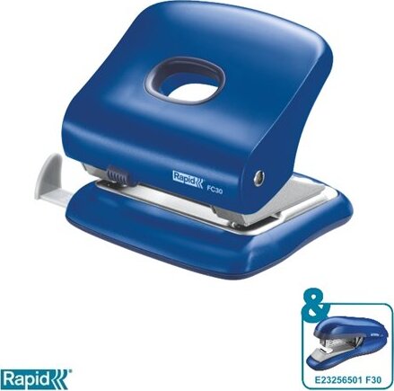 Rapid FC30 Kétlyukú, 30 lapkapacitású lyukasztó - Vízkék