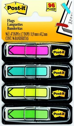 3M 12x43mm nyíl alakú jelölőcímke (96 lap) - Vegyes színek