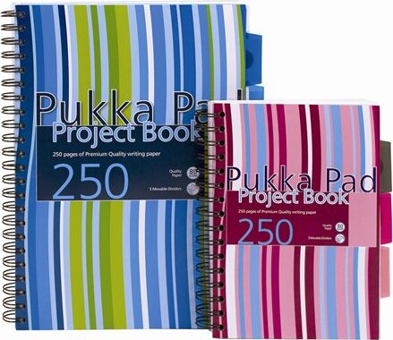 Pukka Pad Stripe project book 125 lapos A4 vonalas spirálfüzet
