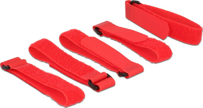 Delock 18705 Hurkos kábelrendező - Piros (5db)