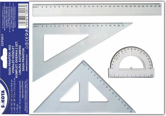 Sakota CCP2017 Műanyag Vonalzókészlet - 4 darabos Sakota CCP2017 Műanyag Vonalzókészlet - 4 darabos