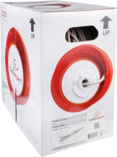 Gembird FTP kat.5e sodrott érpárú kábel, 305m, szürke