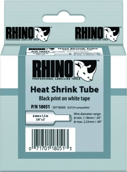 DYMO zsugorcső 6mm 1,18-2,33 fehér