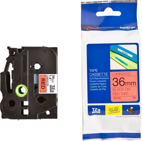 Brother TZE461 P-Touch Feliratozógép szalag 36 mm piros alapon fekete