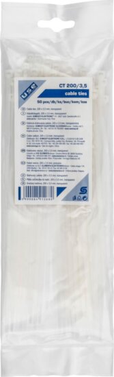 Somogyi CT 200/3,5 200x3,5mm Kábelkötegelő 50db - Áttetsző