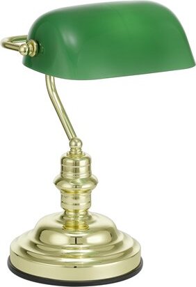 Eglo 90967 Banker 60W E27 Asztali lámpa Zöld-sárgaréz