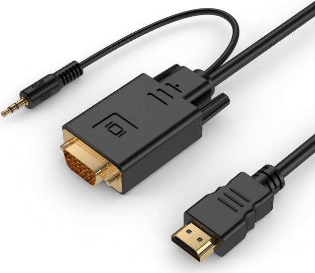 Gembird HDMI - VGA+Audio Adapter kábel 1.8m - Fekete Gembird HDMI - VGA+Audio Adapter kábel 1.8m - Fekete