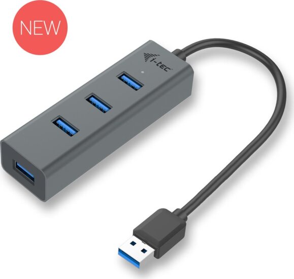 i-tec U3HUBMETAL403 USB 3.0 HUB (4 port) Fekete