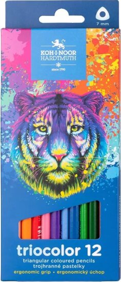 Koh-I-Noor "Triocolor 3132/12" Háromszögletű Színes ceruza készlet (12 db)