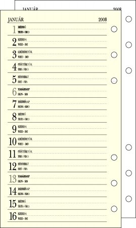 Saturnus chamois 2018 Kalendárium betét tervező "S" (176 lap)