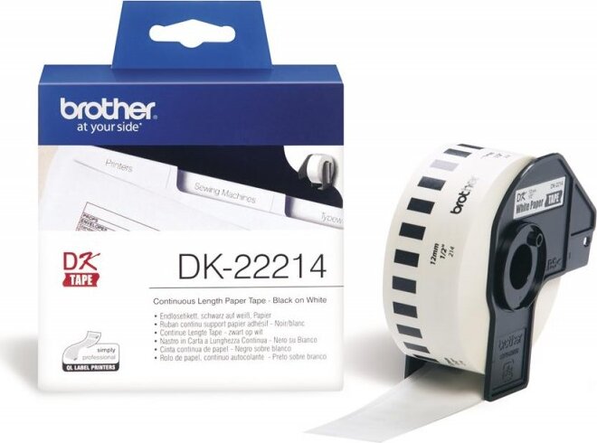 Brother Festékszalag DK22214 P-TOUCH CONTINUOUS papír TAPE (White 12mm)