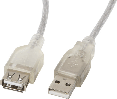 Lanberg USB 2.0 anya-apa hosszabbítókábel ferrit maggal 1.8m - Áttetsző Lanberg USB 2.0 anya-apa hosszabbítókábel ferrit maggal 1.8m - Áttetsző