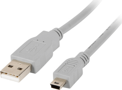 Lanberg USB 2.0 - Mini USB (apa - apa) kábel 1.8m - Szürke
