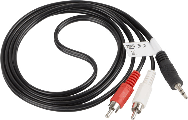Lanberg 3.5 Jack apa - 2x RCA Sztereó kábel 1.5m - Fekete