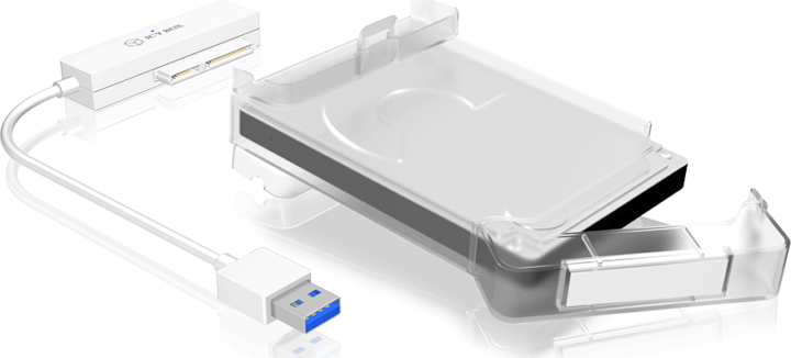RaidSonic IcyBox IB-AC703-U3 SATA - USB 3.0 adapterkábel 2.5" külső HDD házzal - Átlátszó
