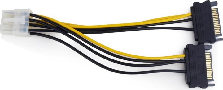 Gembird CC-PSU-83 8-pin PCI-E -> 2x SATA táp adapter