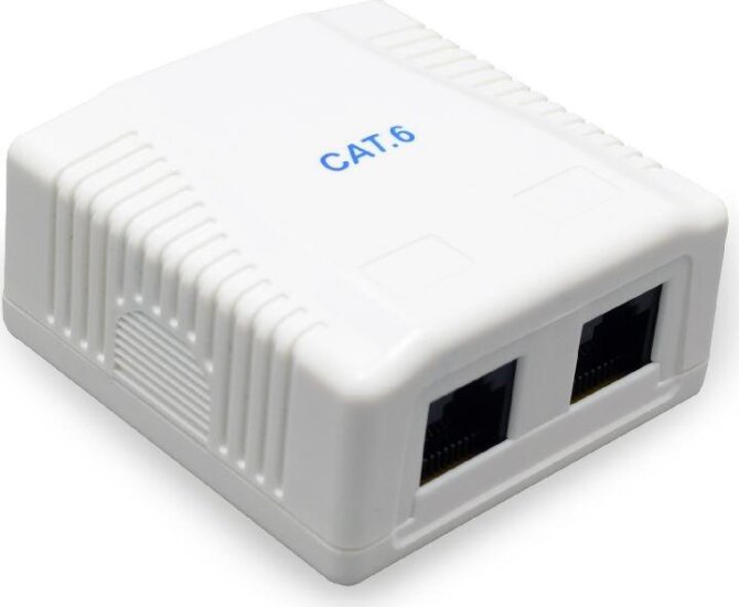 Gembird NCAC-2U6-01 2 db RJ45 (Cat6) csatlakozós fali konnektor