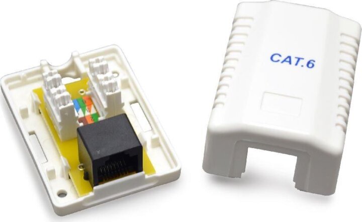 Gembird RJ45 UTP Cat6 fali konnektor aljzat - Fehér