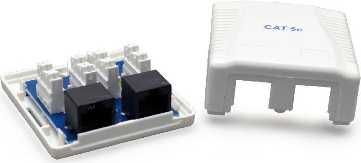 Gembird NCAC-2U5E-01 2 db RJ45 (Cat5e) csatlakozós fali konnektor