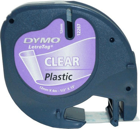 Dymo Letratag 12mm Feliratozógép szalag - Áttetsző alapon fekete